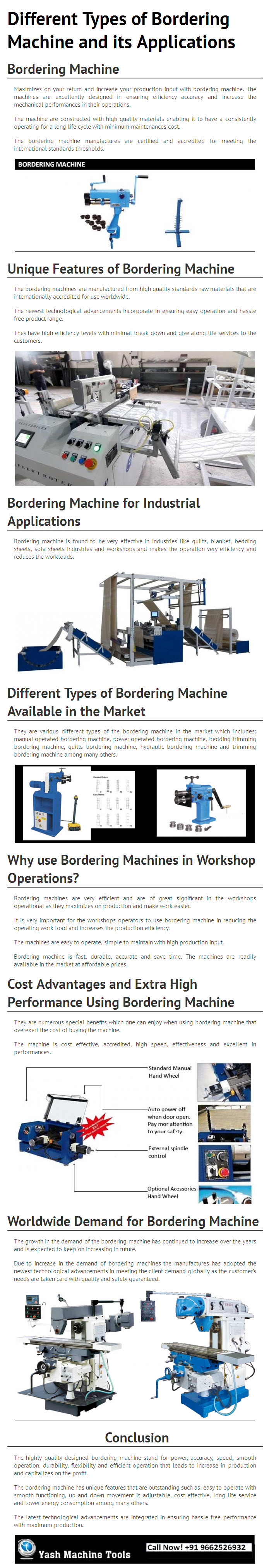 Types of Bordering Machine and Applications